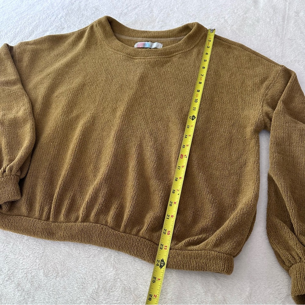 *SOLD* Free People FP Beach Happy Pullover Sweater in Yellow Mustard Size Large - Picture 3 of 11